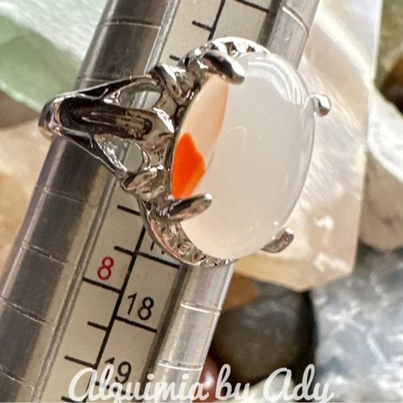 White agate silver gem ring - Picture 3 of 3